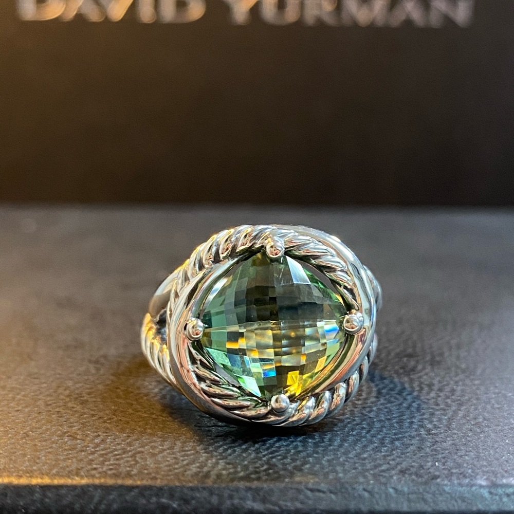 Authentic David Y Infinity Ring Prasiolite Size 7
